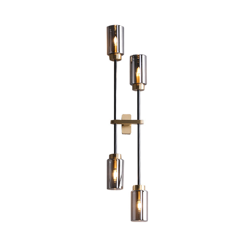 Mathilde Modernistische Zylinder-Wandleuchte Glas Vierkopf LED-Wandlampe
