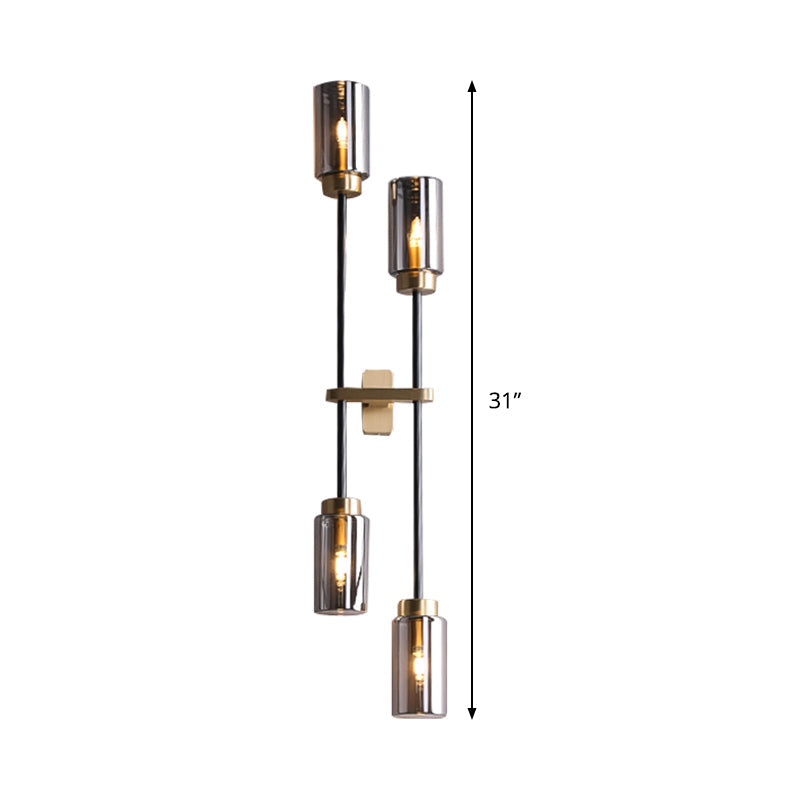 Mathilde Modernistische Zylinder-Wandleuchte Glas Vierkopf LED-Wandlampe