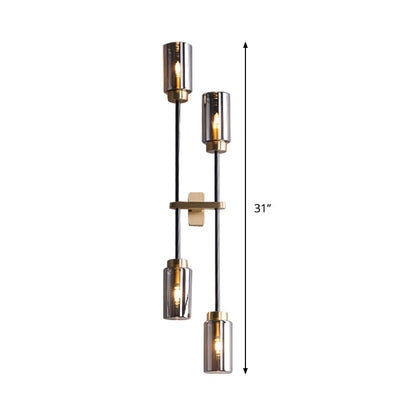 Mathilde Modernistische Zylinder-Wandleuchte Glas Vierkopf LED-Wandlampe