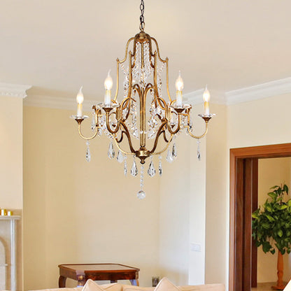 Hélène Crystal Antique Brass Chandelier