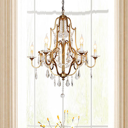 Hélène Crystal Antique Brass Chandelier
