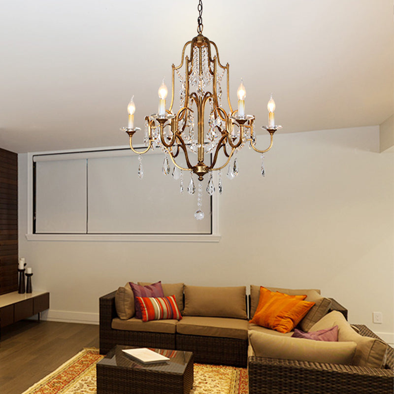 Hélène Crystal Antique Brass Chandelier