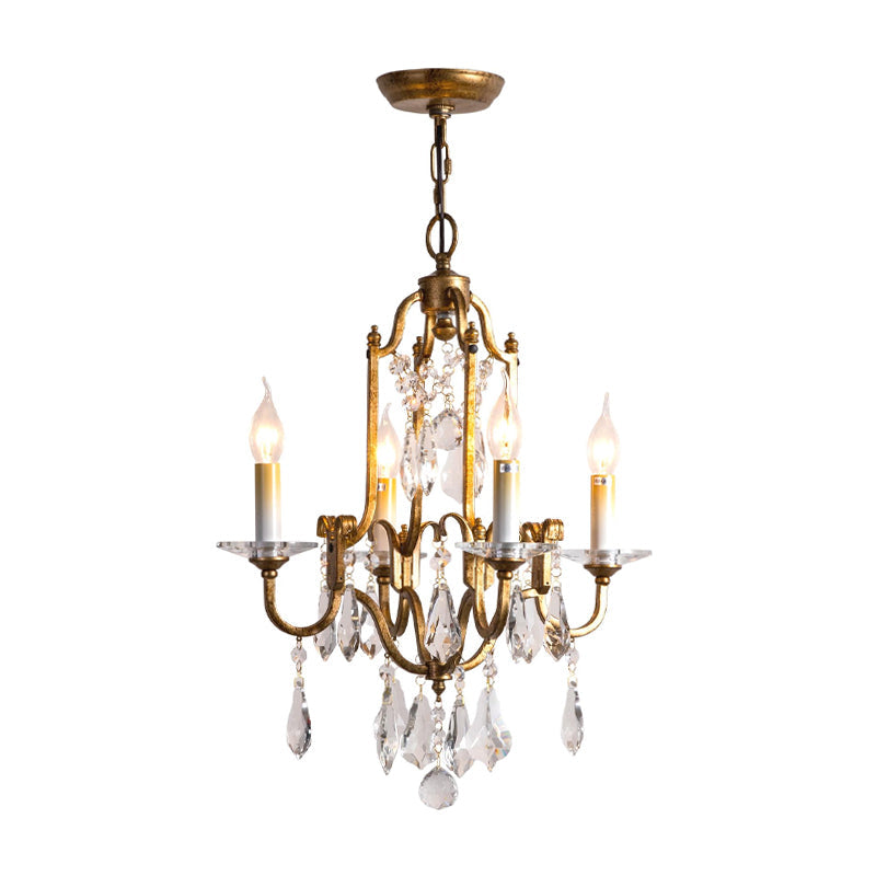 Hélène Crystal Antique Brass Chandelier