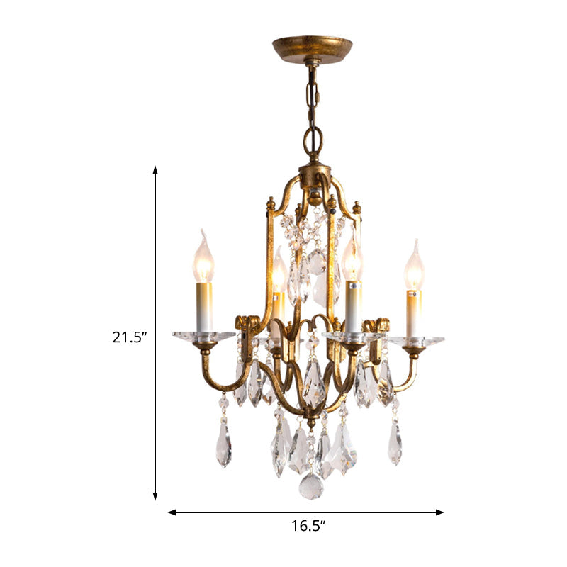 Hélène Crystal Antique Brass Chandelier