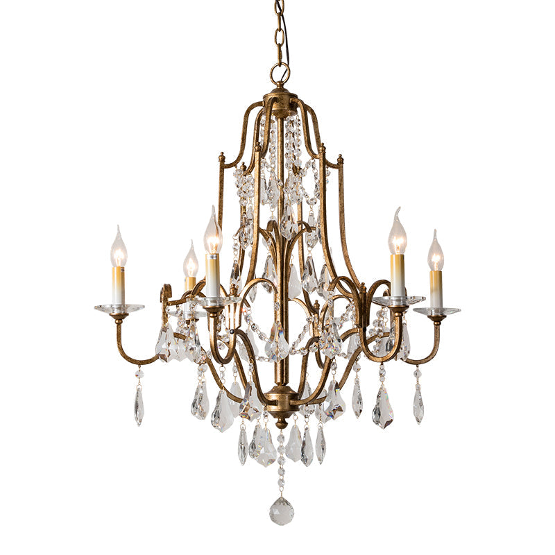 Hélène Crystal Antique Brass Chandelier