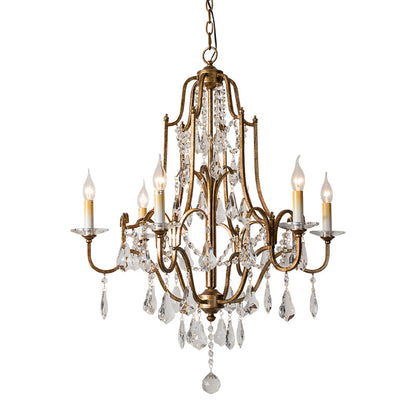 Hélène Crystal Antique Brass Chandelier