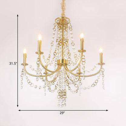 Amandine Gold Crystal Candelabra Chandelier Pendant Light