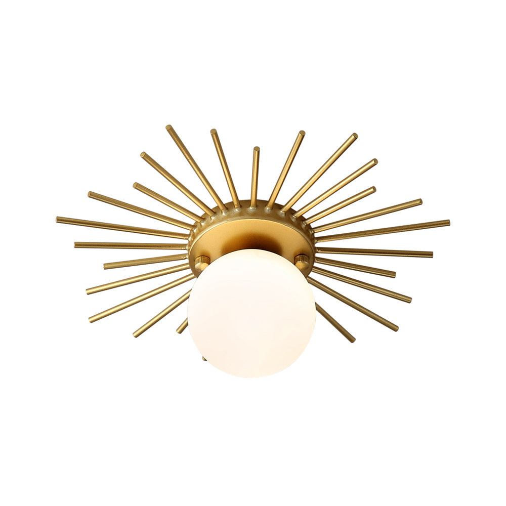 Amélie Deckenleuchte aus satiniertem Glas und Gold (flächenbündig)