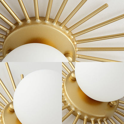 Amélie Deckenleuchte aus satiniertem Glas und Gold (flächenbündig)