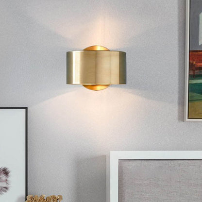 Amélie Drum Wall Lamp with Gold Metal Shade for Living Room