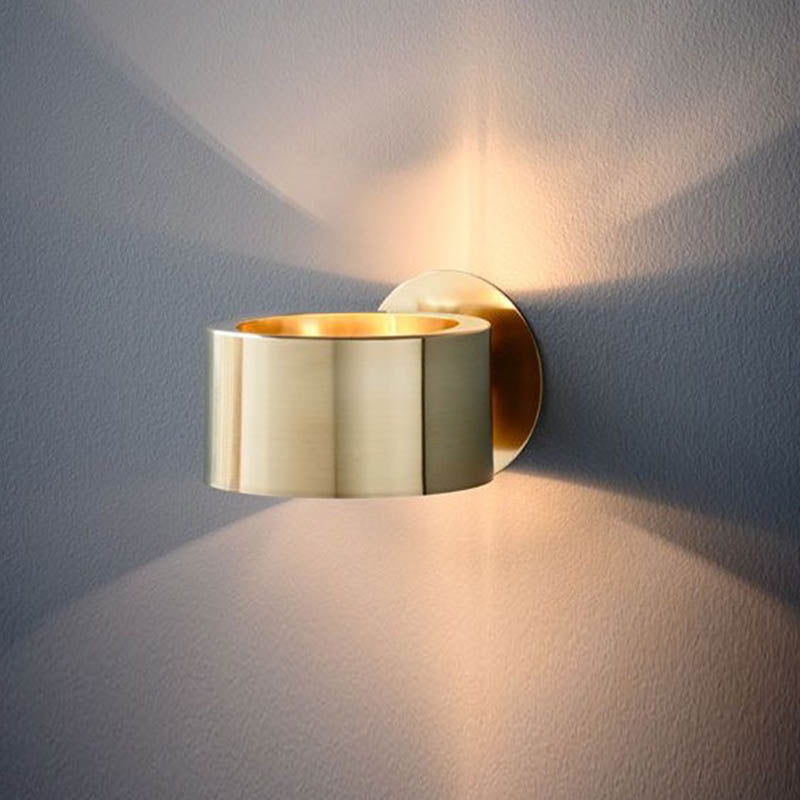 Amélie Drum Wall Lamp with Gold Metal Shade for Living Room