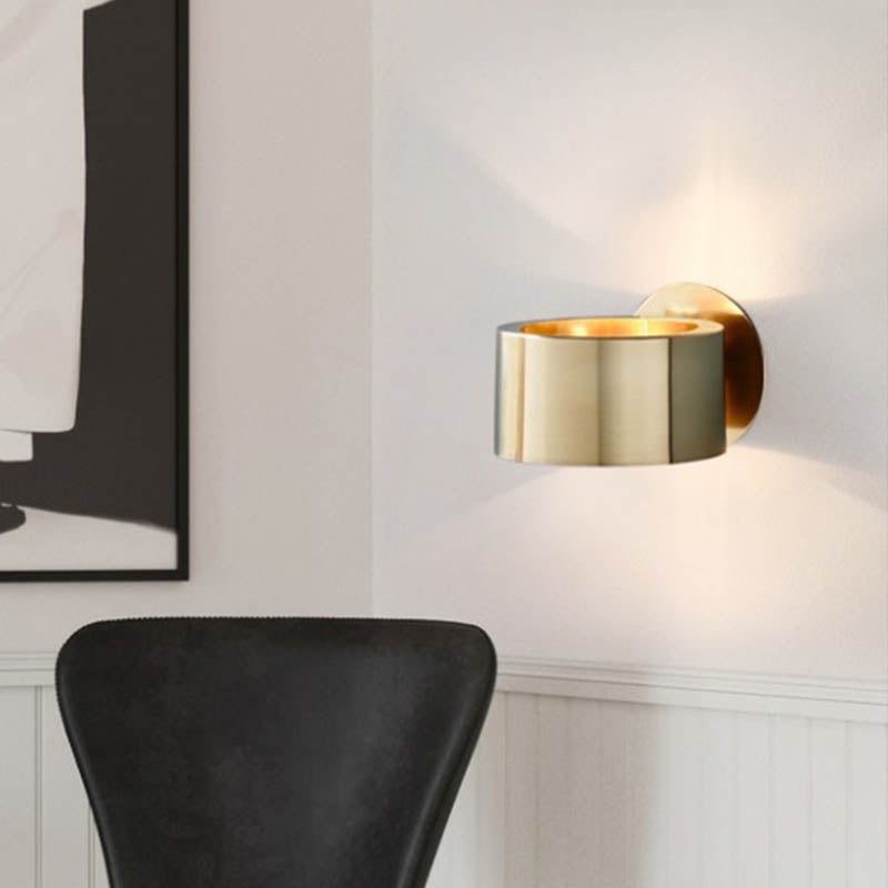 Élise Goldene Trommelwandleuchte Minimalistische Wandlampe