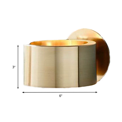 Amélie Drum Wall Lamp with Gold Metal Shade for Living Room