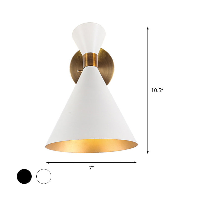 Sophie Moderne Wandleuchte – Schwarz/Weiß Metall, 12,7 bis 22,9 cm