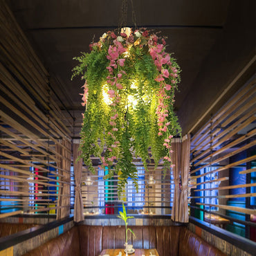 Aurélie Green Plant Design Industrial 4-Light Metal Chandelier