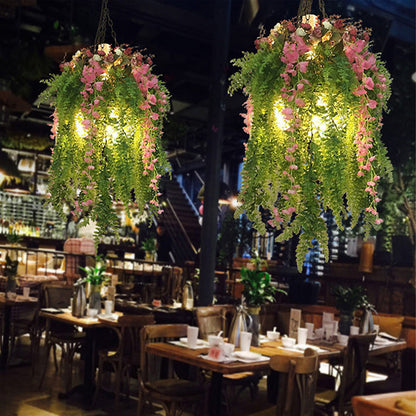 Aurélie Green Plant Design Industrie Kronleuchter aus Metall mit 4 Leuchten