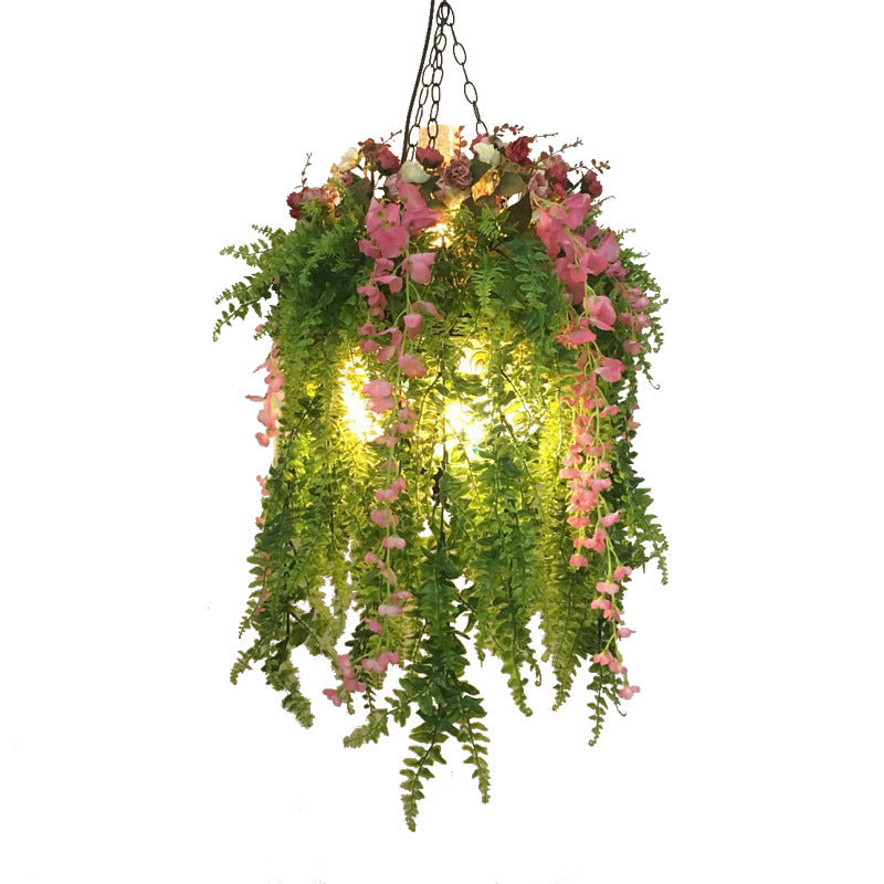 Aurélie Green Plant Design Industrie Kronleuchter aus Metall mit 4 Leuchten