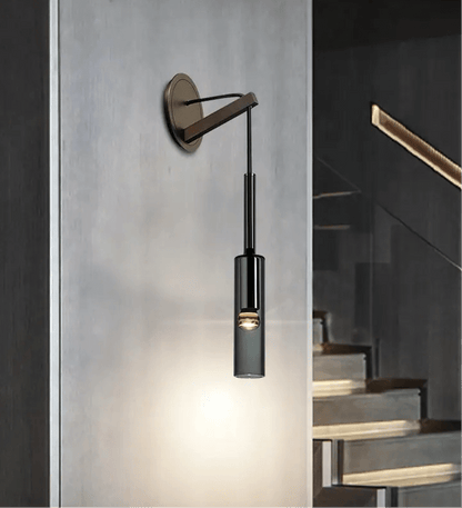 Clémence Smoky Glass Wall Lamp with Modern Pendant Style