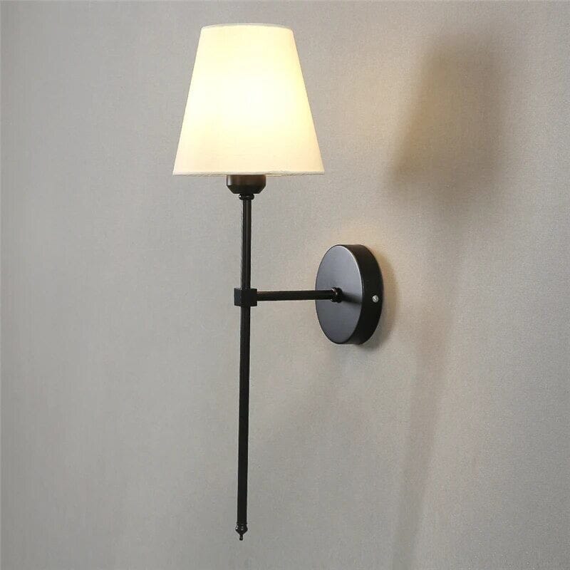 Lucienne Fabric Shade Wall Lamp with Modern Linear Design