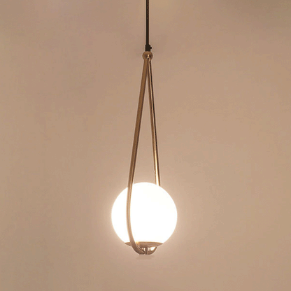 Isabelle Teardrop Brass Pendant Light with Cream Glass Shade