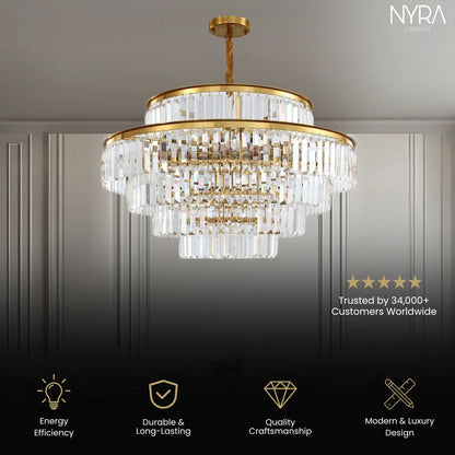 Mathilde Glamorous Golden Crystal Chandelier