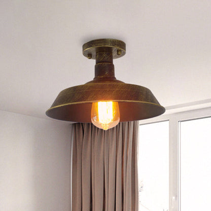 Margaux Farmhouse Barn Shade Halbeinbau-Deckenleuchte aus Metall