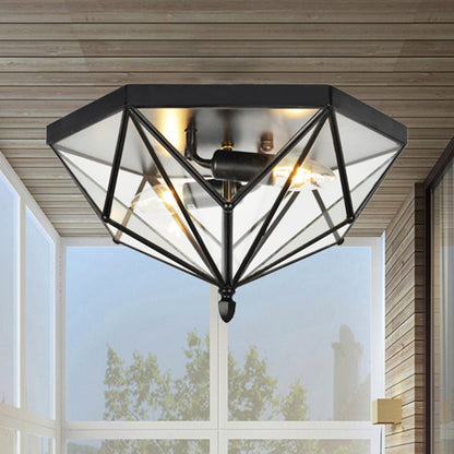 Sophie Vintage Polyhedron Glas Deckenleuchte