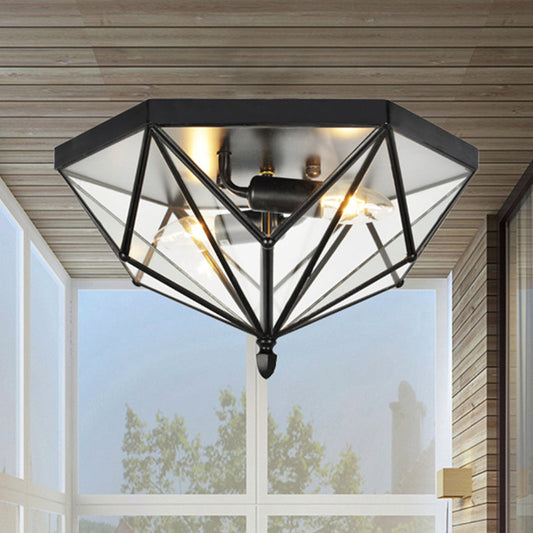 Sophie Vintage Polyhedron Glas Deckenleuchte