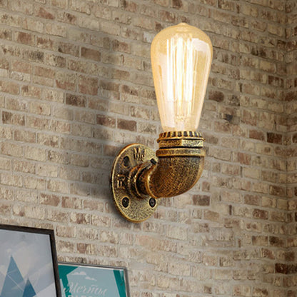 Joséphine Rustic Pipe Wall Sconce Bare Bulb Lamp