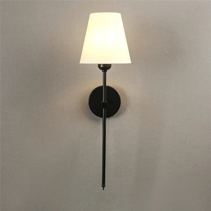 Lucienne Fabric Shade Wall Lamp with Modern Linear Design