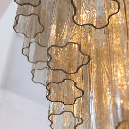 Noémie Kronleuchter aus Rauchglas mit Schichten