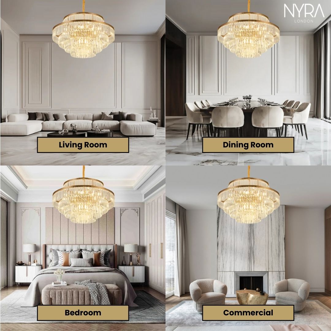 Mathilde Glamorous Golden Crystal Chandelier