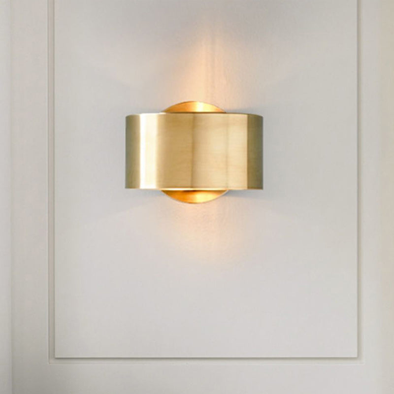 Camille Gold Half Cylinder Wall Light Sconce
