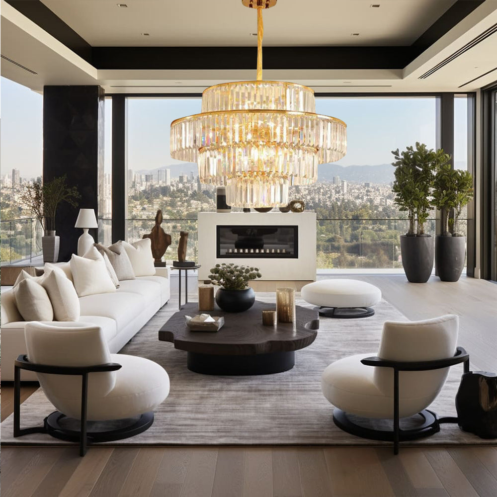 Mathilde Glamorous Golden Crystal Chandelier