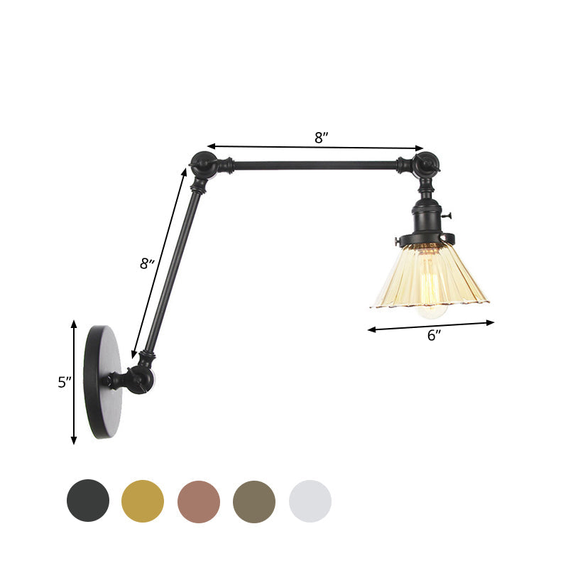 Nova Industrial Cone Glas-Wandleuchte
