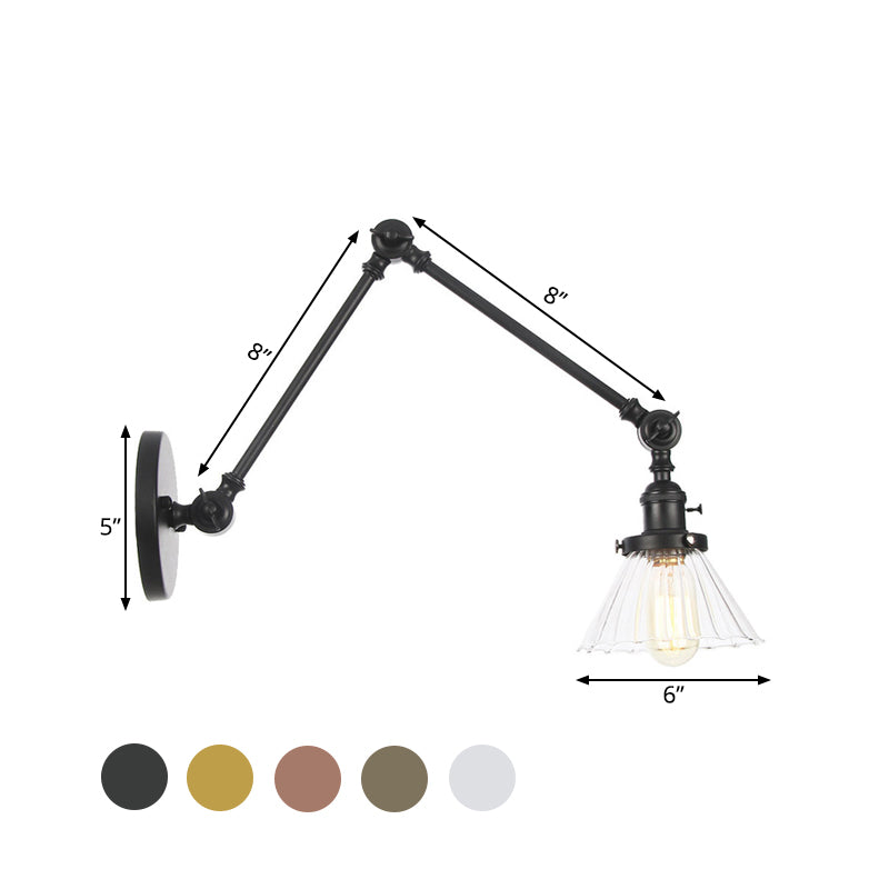 Nova Industrial Cone Glas-Wandleuchte