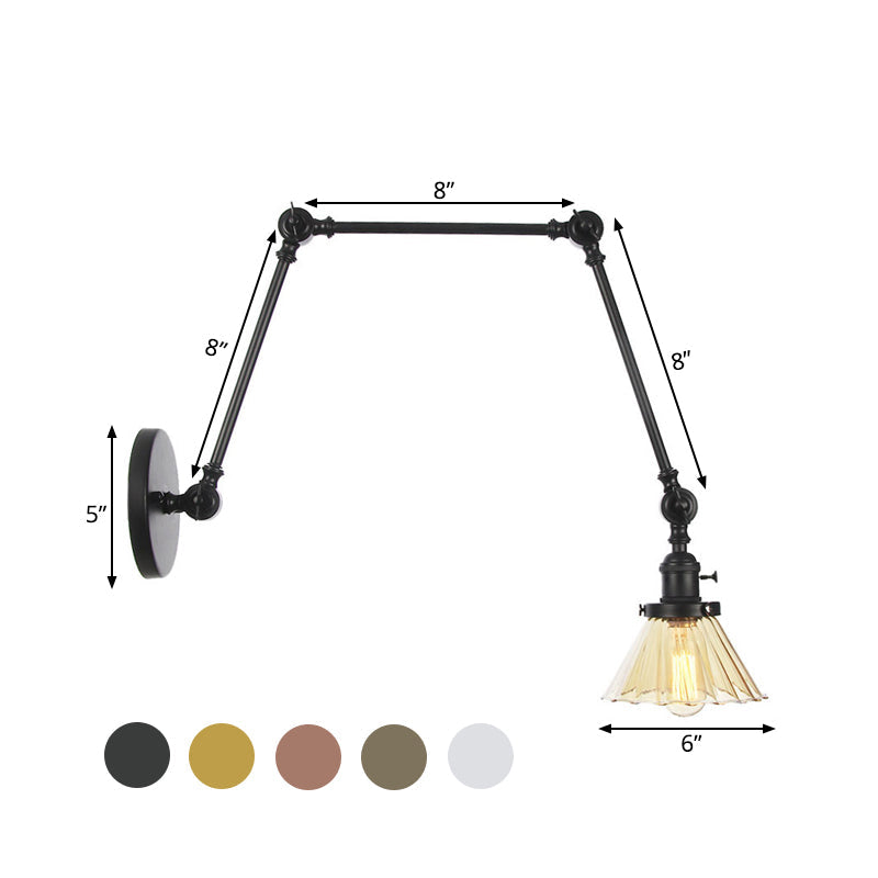 Nova Industrial Cone Glas-Wandleuchte