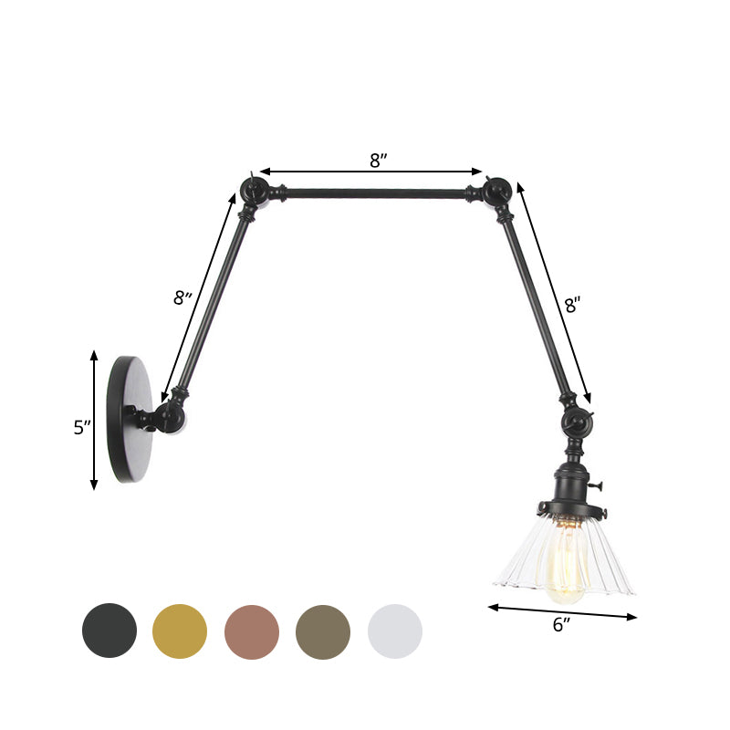 Nova Industrial Cone Glas-Wandleuchte