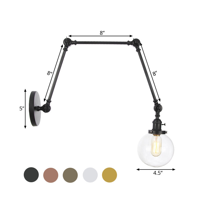 Orion Adjustable Orb Glass Wall Sconce