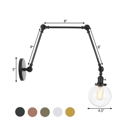 Orion Adjustable Orb Glass Wall Sconce