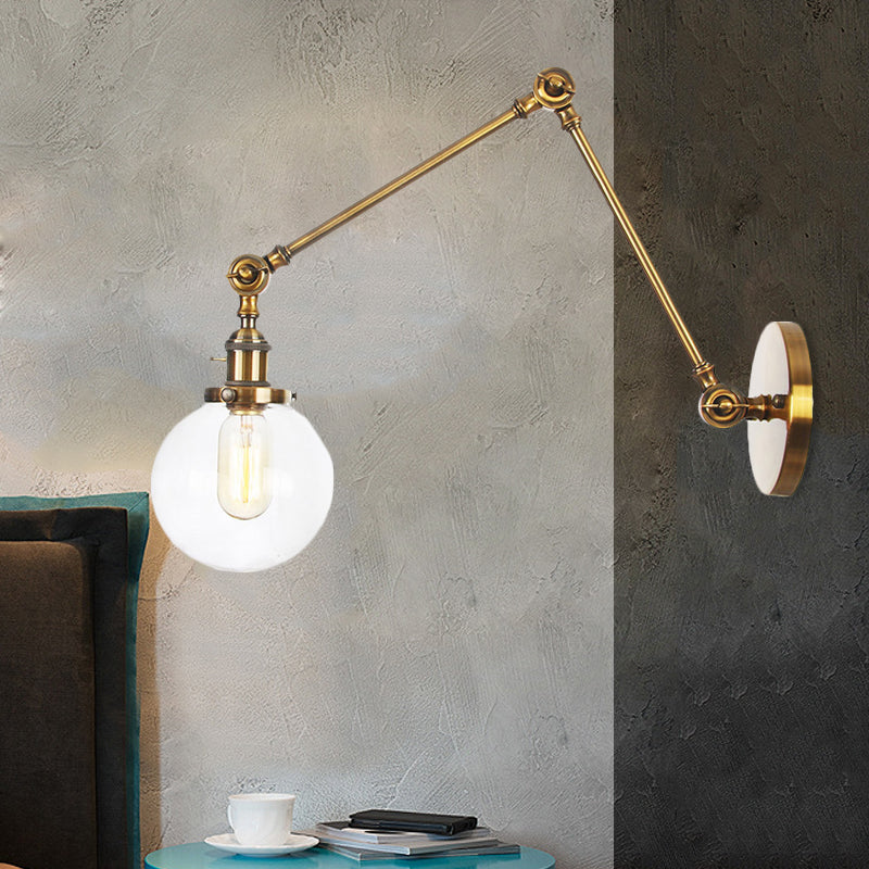 Orion Adjustable Orb Glass Wall Sconce