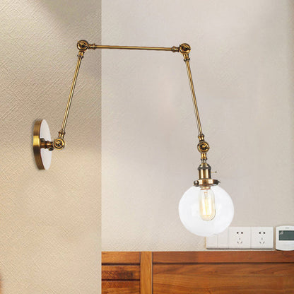 Orion Adjustable Orb Glass Wall Sconce