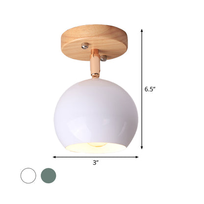 Léa Modern Ball Deckenleuchte halbbündig mit Holzbaldachin