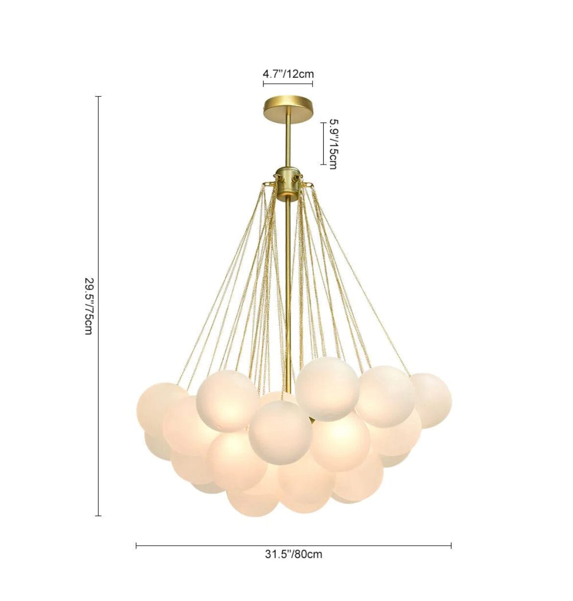 Inès Minimalist Frosted Globe Chandelier