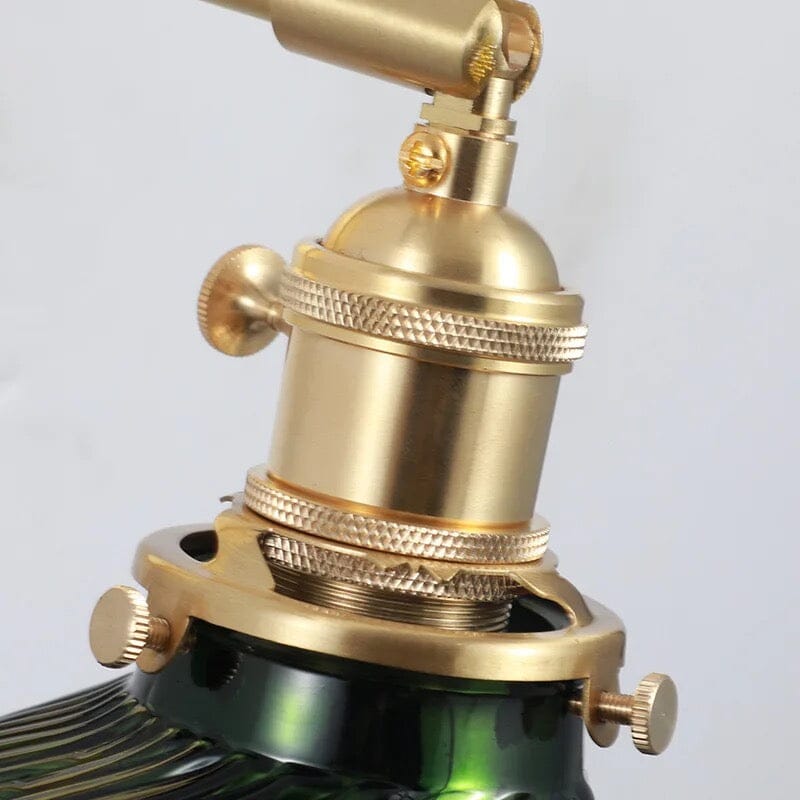 Céleste Vintage Round Green Glass Wall Lamp with Knob Switch