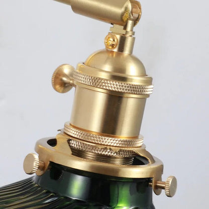 Céleste Vintage Round Green Glass Wall Lamp with Knob Switch