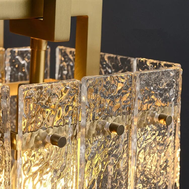 Aurélie Golden Glass Wall Lamp with Crystal Accents