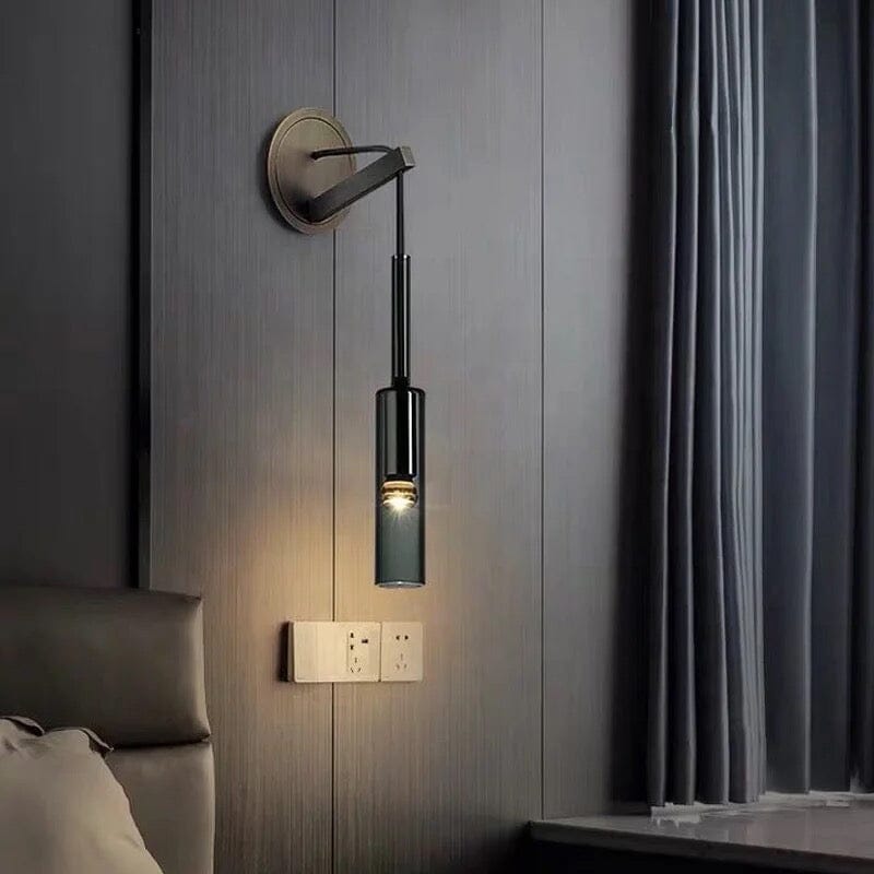Clémence Smoky Glass Wall Lamp with Modern Pendant Style