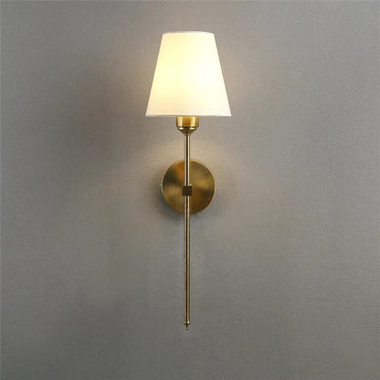 Lucienne Fabric Shade Wall Lamp with Modern Linear Design