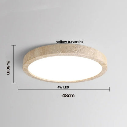 Juliette Ellipse Travertine Stone Ceiling Light